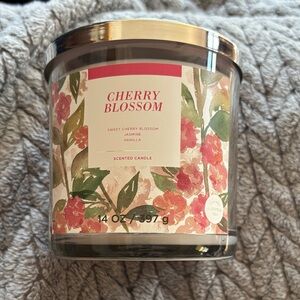 Sonoma Cherry Blossom Scented Candle - Red and Green Floral